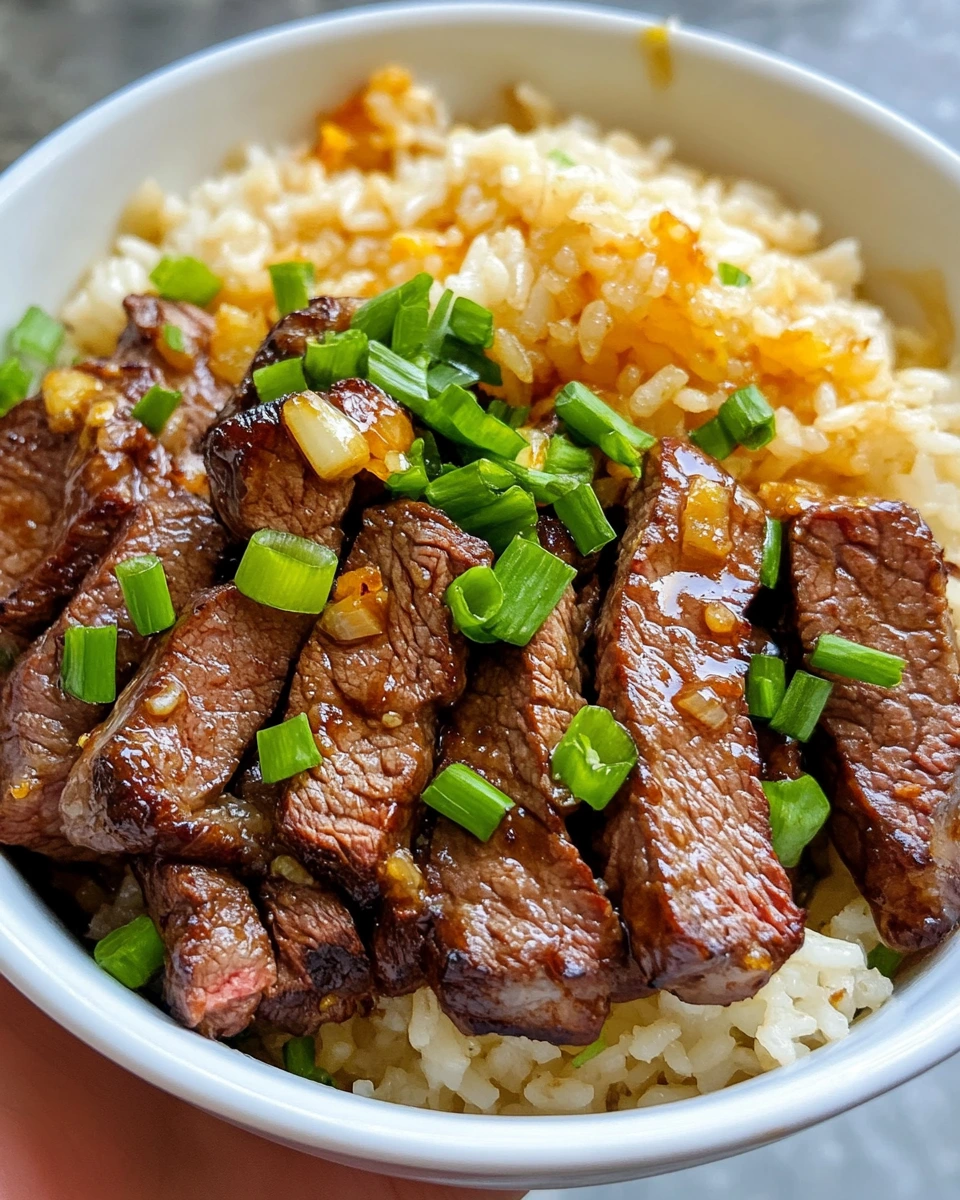 Garlic Butter Steak and Rice Skillet